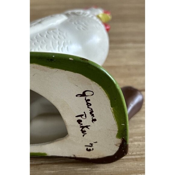 Vintage Ceramic Rooster Table Napkin Holder Centerpiece Mid Century Country - Picture 7 of 7